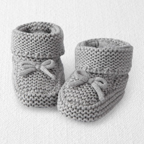 Grey Organic Cotton Crochet Booties in Gray | Carter’s Oshkosh Canada