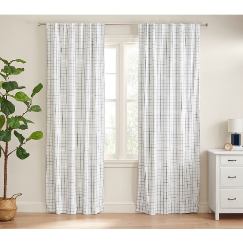 Woven Plaid Blackout Curtain