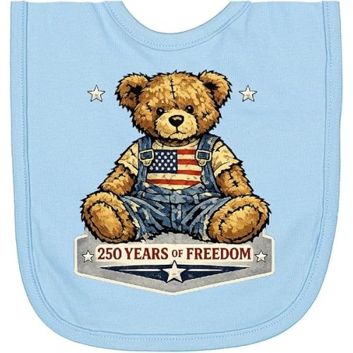 inktastic USA Teddy Bear 250 Years Newborn Bib