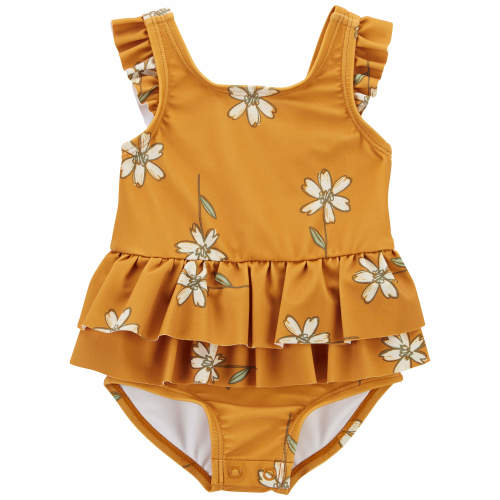 Baby Floral 1-Piece Swimsuit - Style,Gold