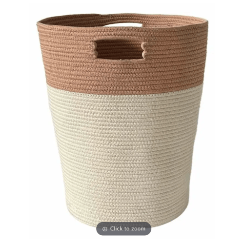 Round Fabric Laundry Hamper, Orange
