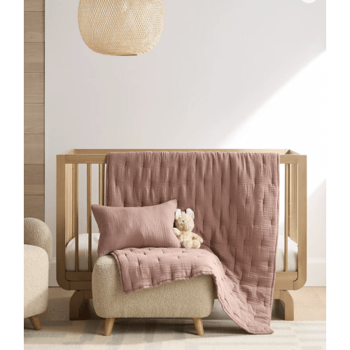 Organic Airy Gauze Toddler Quilt & Sham Set in Fig