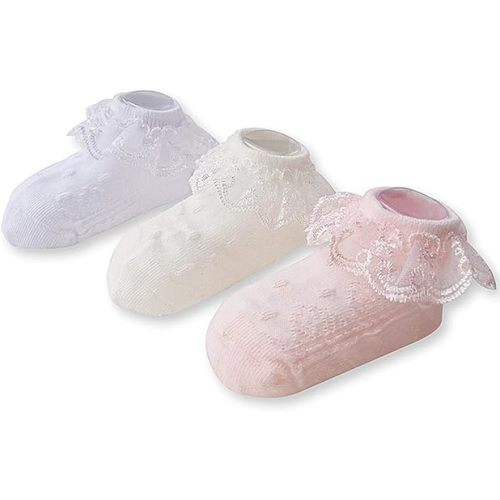 Infant Baby Girls Ruffle Socks Toddler Dress socks,Pack of 3/5/6 Baby Frilly Lace Ankle Socks