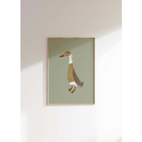 Green Duck Art Print Cottagecore Nursery Duck Farm Nursery Decor Boy'S Room Duck Print Rustic Nursery Print Farmhouse Wall Art Wall Art, Modern Wall Decor, 8x12 UNFRAMED