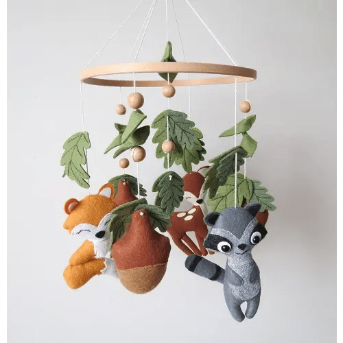 Woodland Crib Mobile Woodland Baby Mobile for Crib Forest Animals Theme Mobile Nursery Decor Baby Crib Mobile for Boys Girls