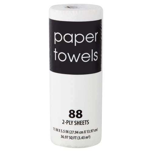 Black and White, 2-Ply Paper Towels, White, 88 Sheets