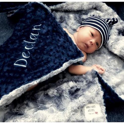 Personalized Gray Galaxy Tie Dye and You Choose the Minky Dot - Etsy