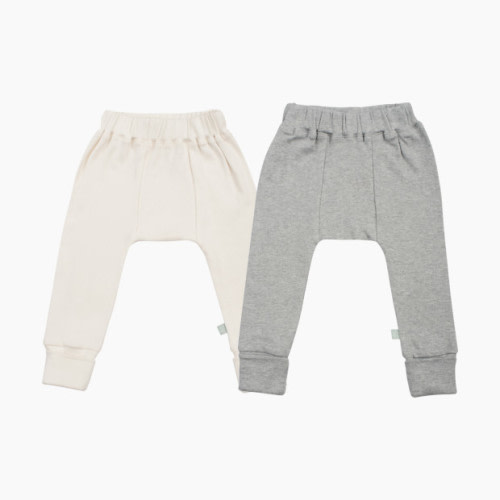 Organic Cotton Basics Pant (2 Pack) - Grey/Off White