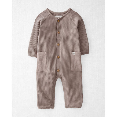 Baby Organic Cotton Waffle Knit Button-Down Jumpsuit - Little Planet | Carter's