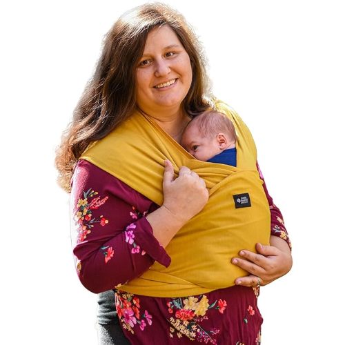 Baby Wrap Carrier Soft, Stretchy, Cotton Baby Wrap, Baby Sling, Nursing Cover Up for use with Newborn-Toddler: Evenly distributes Weight for More Comfortable Carrying (Dark Cream)