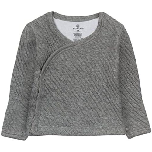 HonestBaby Baby Side-Snap Matelasse Mini Quilted Cozy 100% Organic Cotton Top