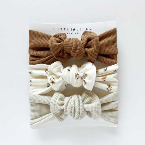 Neutral and Wildflower Top Knot Bows