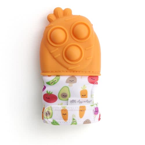 Itzy Ritzy Popper Teether Mitt (Carrot)