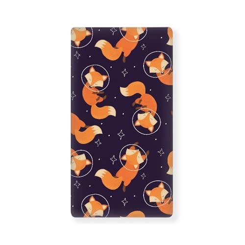 Winpema Red Fox Animals Fitted Crib Sheet Sleeping Fox Baby Crib Sheet Fit Standard Crib and Toddler Mattress,Crib Mattress Sheets for Boys Girls 28"x52"