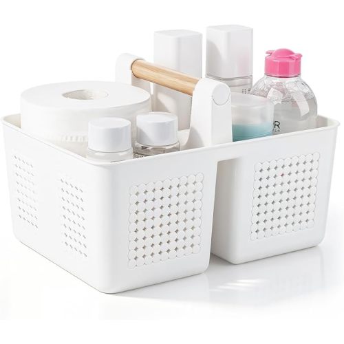 Portable Shower Caddy Basket Plastic Caddy Organizer Small Beige