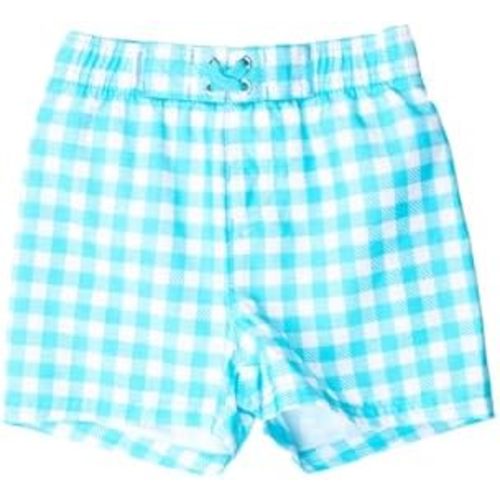 RUGGEDBUTTS Boys UPF50+ Sun Protection Gingham Swim Trunks