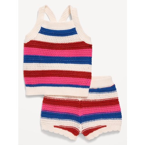 Sleeveless Sweater-Knit Tank and Shorts Set for Baby