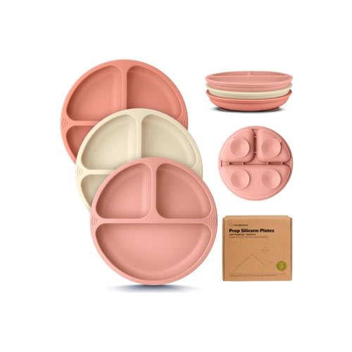 3-Pack Prep Silicone Suction Plates, One Size