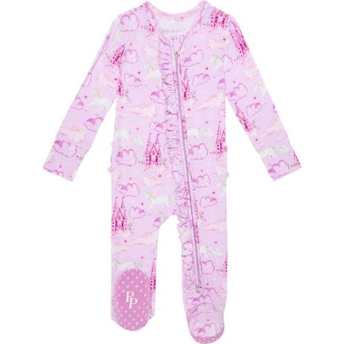 Ruffle Fitted Footie Pajamas, 6-9M