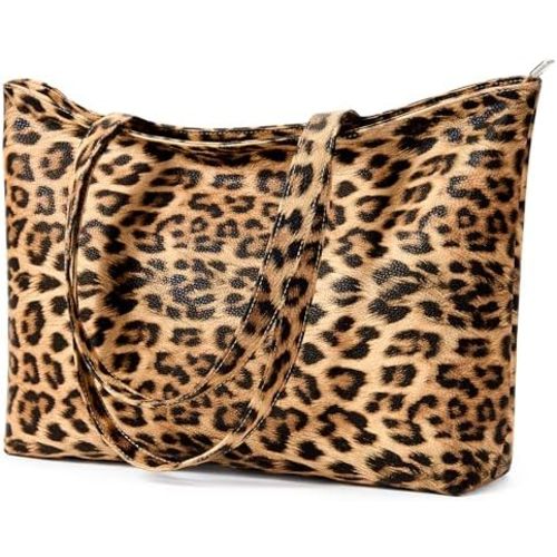 KALIDI Tote Bag Zipper Shoulder Bag Faux Leather Purses Satchel for Women Casual Handbag Work Dating College