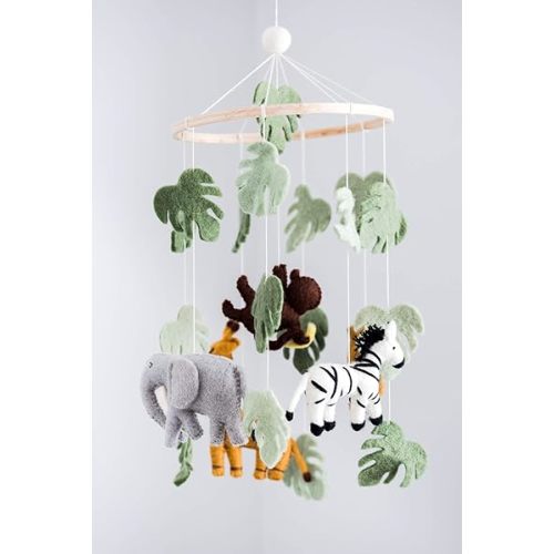 Jungle Animals Baby Mobile, Room Decor, Safari Theme Nursery, Wild Animals Decoration