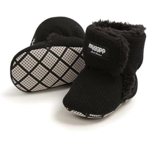 Ohwawadi Infant Baby Boots Boys Girls Cozy Fleece Slippers Snow Boots Winter Baby Girl Shoes Warm Baby Crib Footwear for Newborn Toddlers