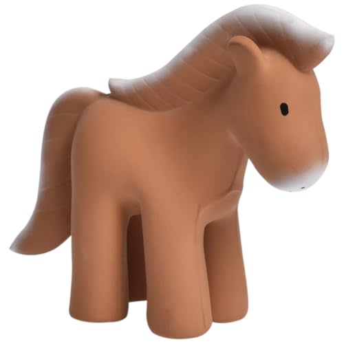 Tikiri My First Farm Animal Horse Natural Rubber Rattle (Brown)