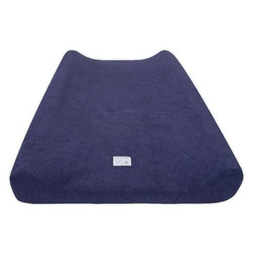 Burt's Bees Baby 100% Organic Cotton Changing Pad Cover, Super Absorbent Knit Terry, Indigo Blue 1 Count