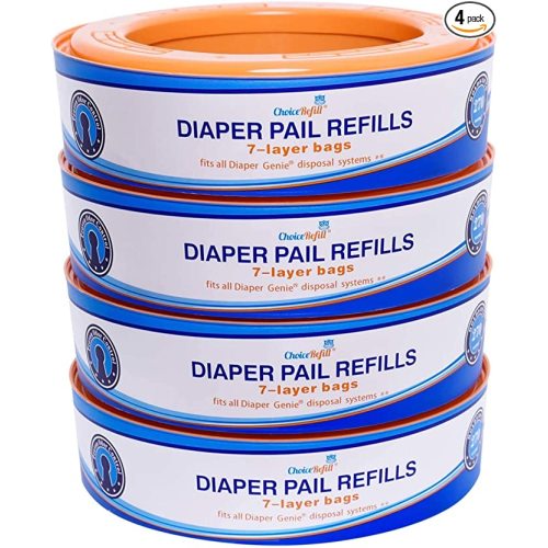 Compatible with Diaper Genie Pails, 4-Pack, 1080 count - 270 Count (Pack of 4)