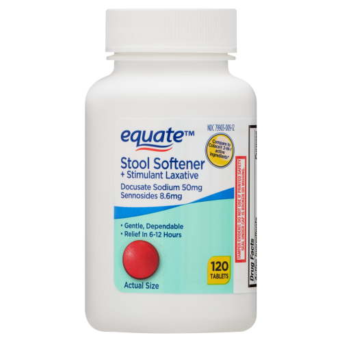 Equate Stool Softener Plus Stimulant Laxative Tablets for Constipation, 120 Count, Compare to Colace® 2-IN-1 Active Ingredient HSA/FSA Eligible