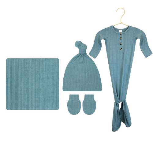 Duke Ribbed Newborn Hat Bundle (Gown)