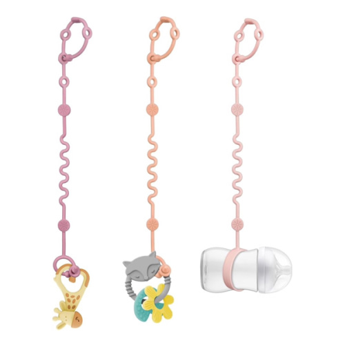 3pcs Adjustable Toy Strap Holder - Silicone Baby Tether Pacifier Clip - Travel Essential Leash for Stroller, High Chair, Car Seat