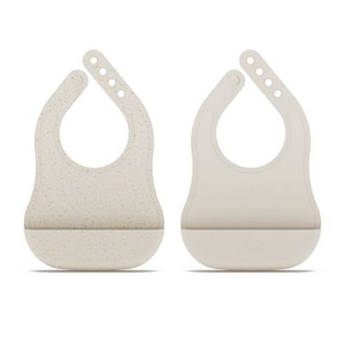 Lalo 2pk Silicone Bibs - Lavender