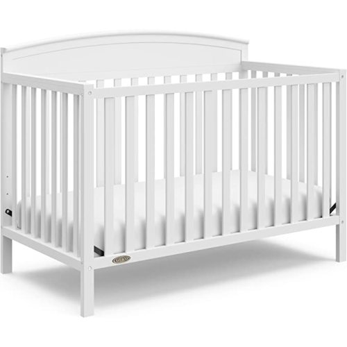 Graco Benton 5-in-1 Convertible Crib (White) – GREENGUARD Gold Certified, Converts from Baby Crib to Toddler Bed, Daybed and Full-Size Bed, Fits Standard Full-Size Crib Mattress