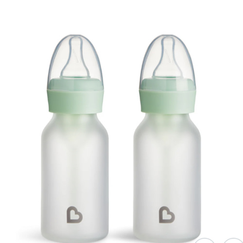 Bond® Silicone Glass Bottle 4oz, 2pk (Mint) | Munchkin