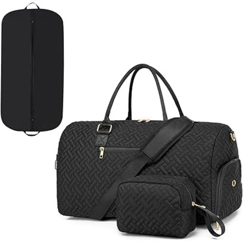 Duffle Bag for Travel, Weekender Bag with Shoe Compartment, Carry On Overnight Bag for Women with Toiletry Bag, 50L Gym Bag with Wet Pocket, Hospital Bags for Labor and Delivery