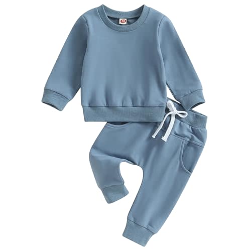 Tiaham Baby Boy Clothes Girl Outfits Fashion Sweatshirt Sweat Pant Kids Toddler Tops Pant Sets