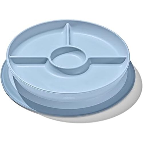 OXO Tot Stick and Stay Suction Divided Plate - Dusk
