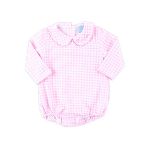 Pink Gingham Long Sleeve Bodysuit