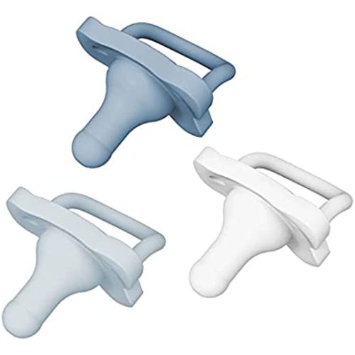 Dr. Brown's HappyPaci 100% Silicone Pacifier 0-6m, BPA Free, White, Blue, Light Blue, 3 Pack