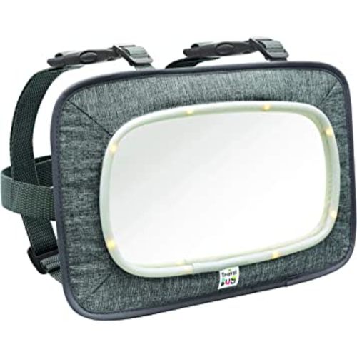 Travel Bug Baby & Toddler Car Back Seat Safety Jumbo Mirror - Shatter Resistant - Rear & Forward Facing (Lighted)