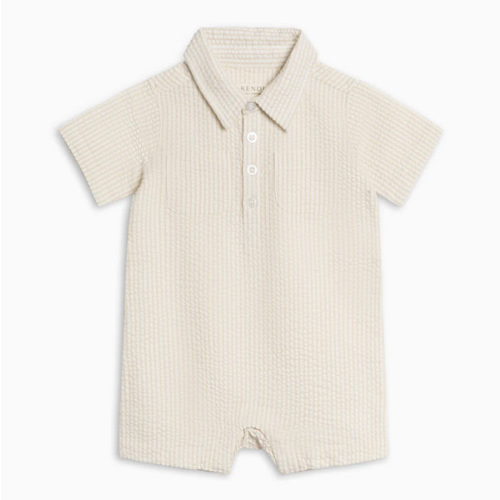 Mato Seersucker Collared Romper