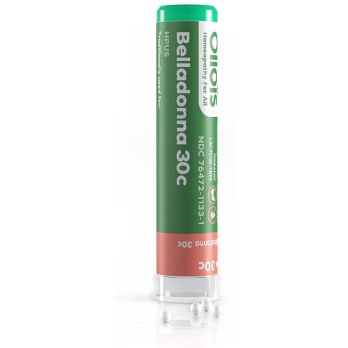 OLLOIS Belladonna 30c Organic, Lactose-Free Homeopathic Medicine, 80 Pellets (Pack of 1)