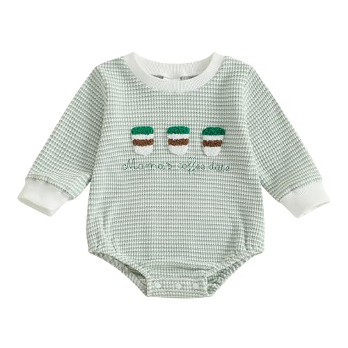 VISGOGO Unisex Baby Boy Girl Romper Waffle Newborn Infant Onesie Clothes Long Sleeve Bubble Oversized Romper Bodysuit Top