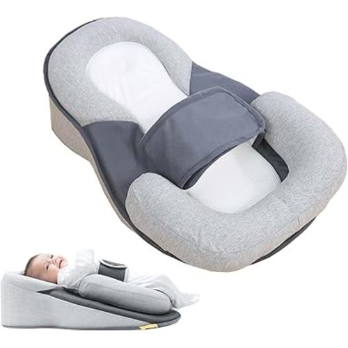 Rest Nest Baby Bed Acid Reflux with Strap, 2025 New Baby Pillow for Comfortable Play & Feeding Support (Regular)