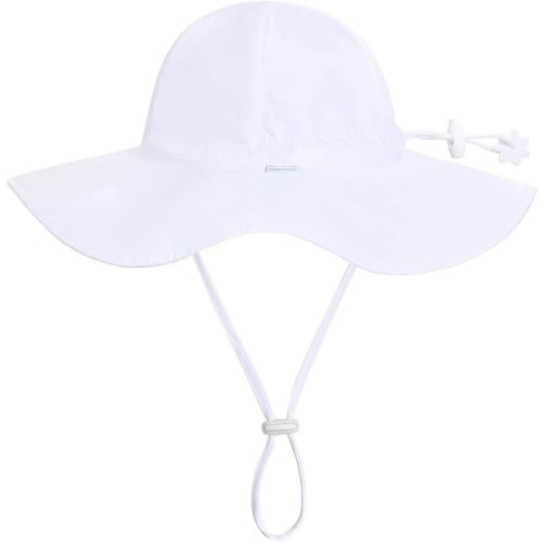 Unisex Baby Sun Hat with UPF 50+ Outdoor Adjustable Beach Hat, Baby Girl Wide Brim Bucket Hats for Infant Toddler Little Boy
