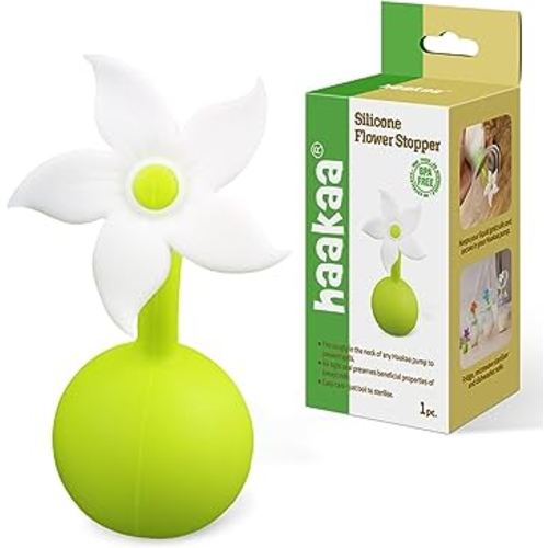 haakaa Flower Stopper Breastpump Stopper Manual Breast Pump Silicone Flower Stopper 100% Food Grade Silicone BPA PVC and Phthalate Free 1 pc, White