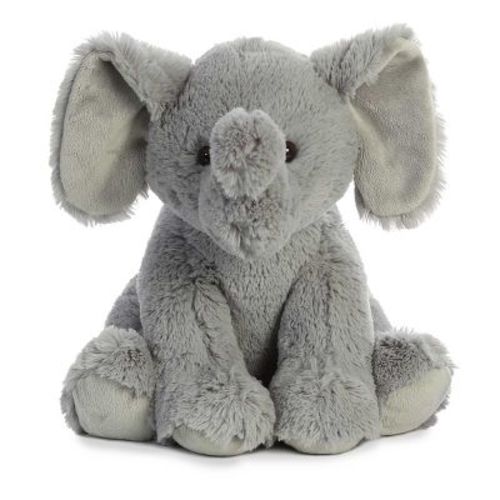Aurora Medium Elephant Cuddly Stuffed Animal Gray 12"