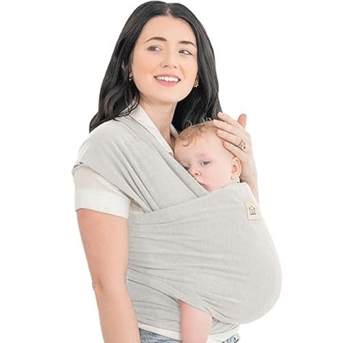 KeaBabies Baby Wrap Carrier - All in 1 Original Baby Carrier Newborn to Toddler Sling, Easy to Wear, Hands Free Bonding, Lightweight, Breathable Infant Wraps (Rhino Gray)