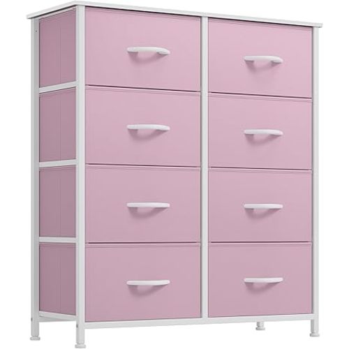 YITAHOME Fabric Dresser for Bedroom, Tall Storage Dresser with 8 Drawers, Black Dresser & Chest of Drawers, Storage Drawer Organizer for Closet, Bedroom, Living Room